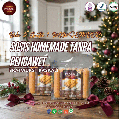 Sosis Homemade Tanpa Pengawet, Bratwurst Paskali